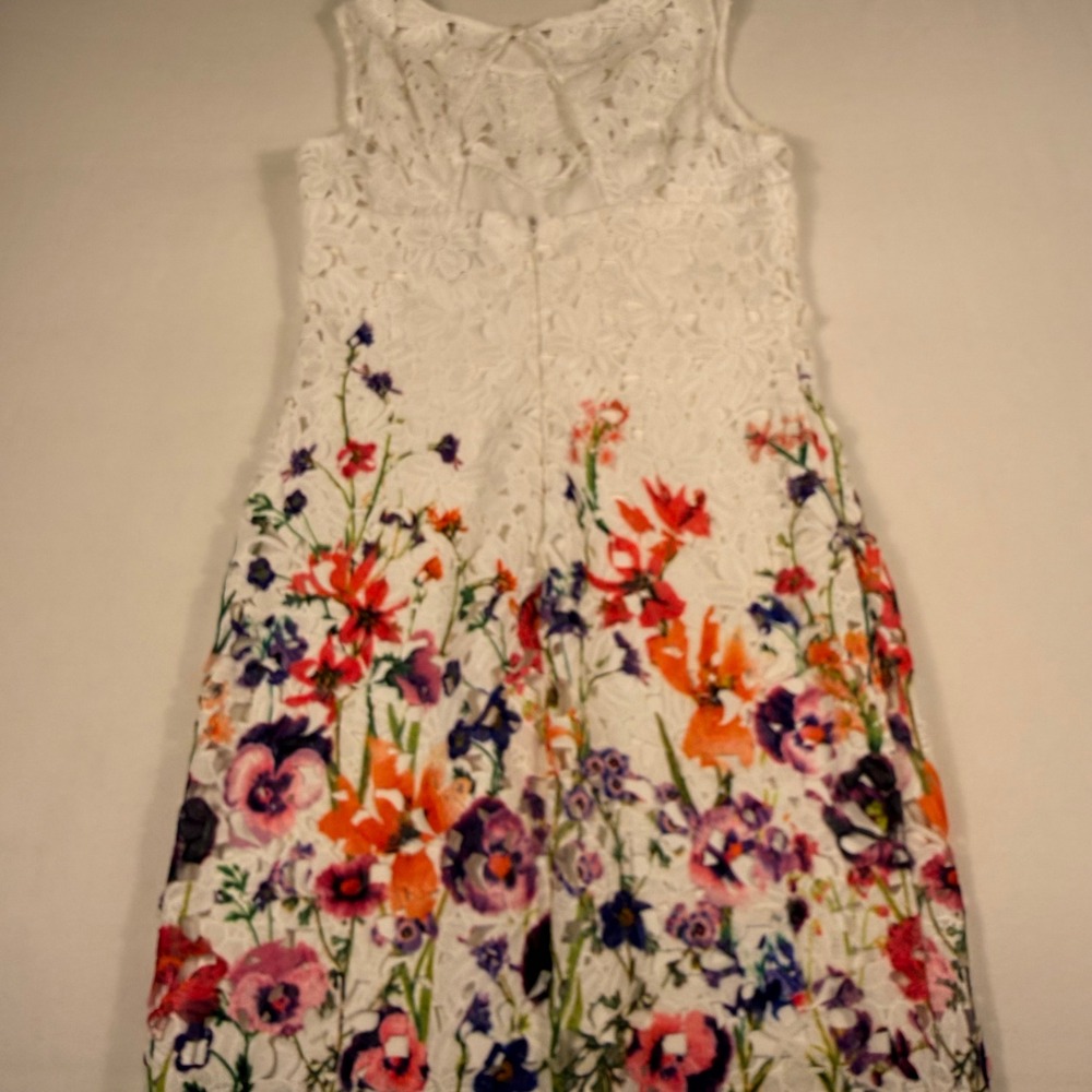 As U Wish Floral Lace Sheath Dress 5 White Multi Color Pansy Print I760256A5